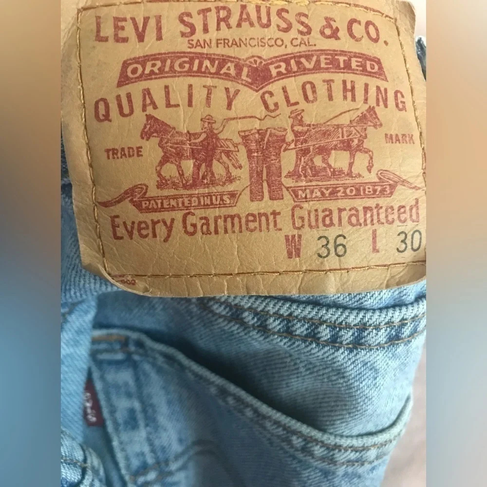 𝅺LEVI'S Mens Cotton Relaxed Fit Straight Leg Vintage Y2K Blue Jean Size 36X30